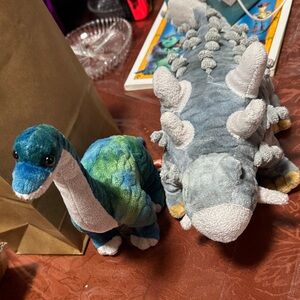 Cuddly Dinosaur Plush Toy Duo - Ankylosaurus and Brachiosaurus